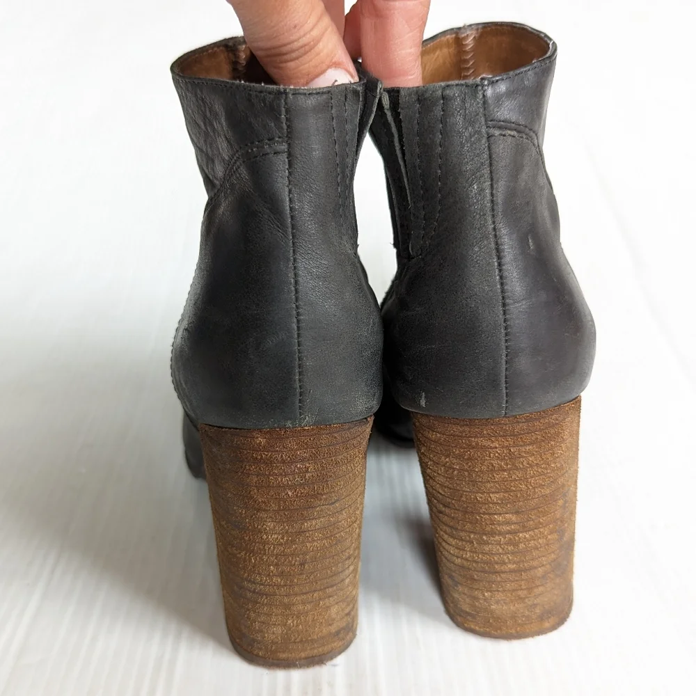 JEFFREY CAMPBELL Hanger black leather chunky platform heeled boots